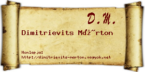Dimitrievits Márton névjegykártya