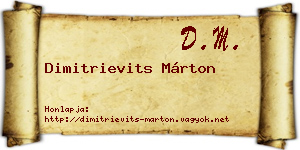 Dimitrievits Márton névjegykártya