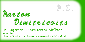 marton dimitrievits business card